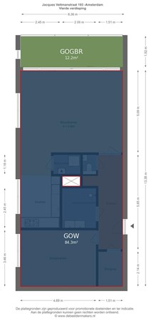 Floorplan - Jacques Veltmanstraat 193, 1065 DB Amsterdam